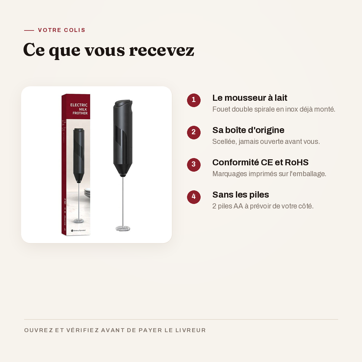 Mousseur à lait électrique