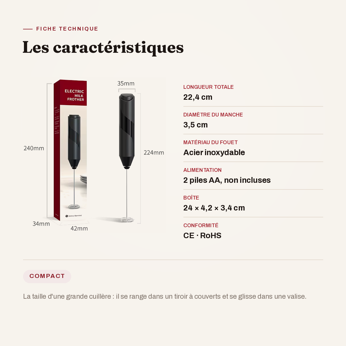 Mousseur à lait électrique
